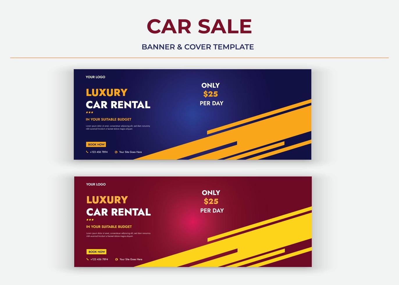 Car Sale Social media cover, banner, thumbnail, poster vector