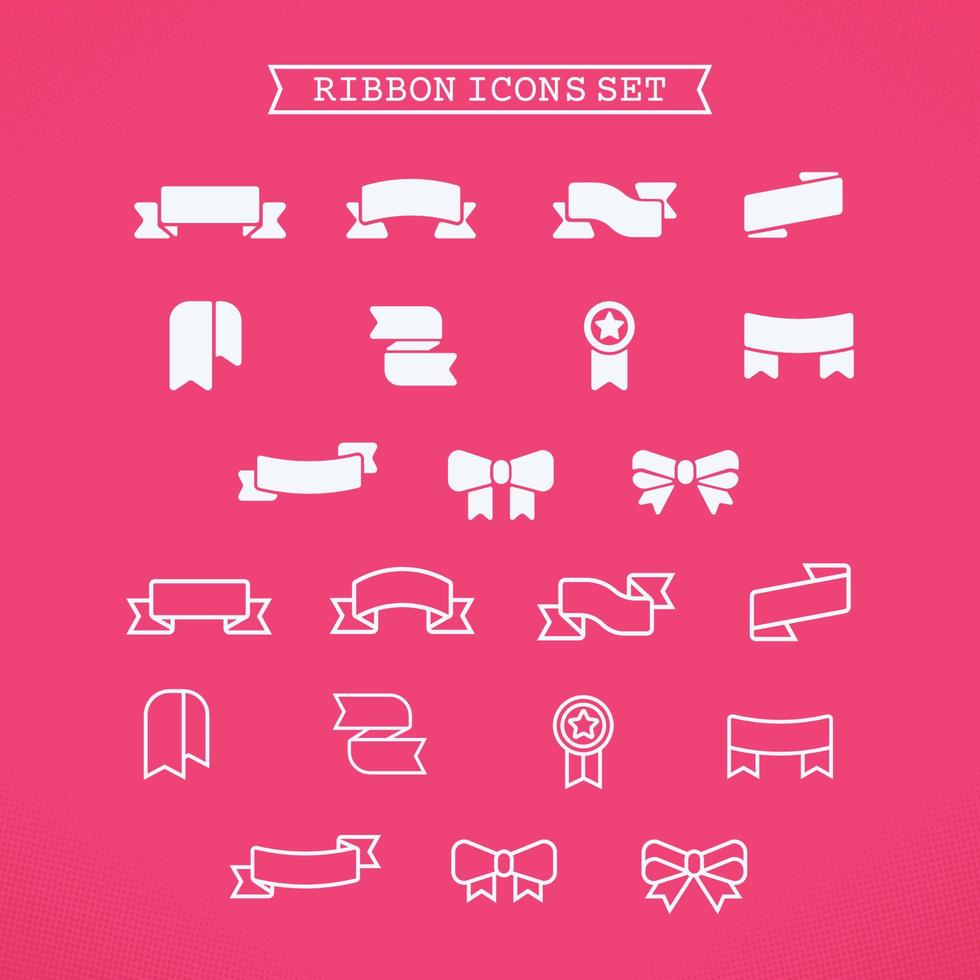 Two Type Ribbon Icons Set 3557879 Vector Art at Vecteezy