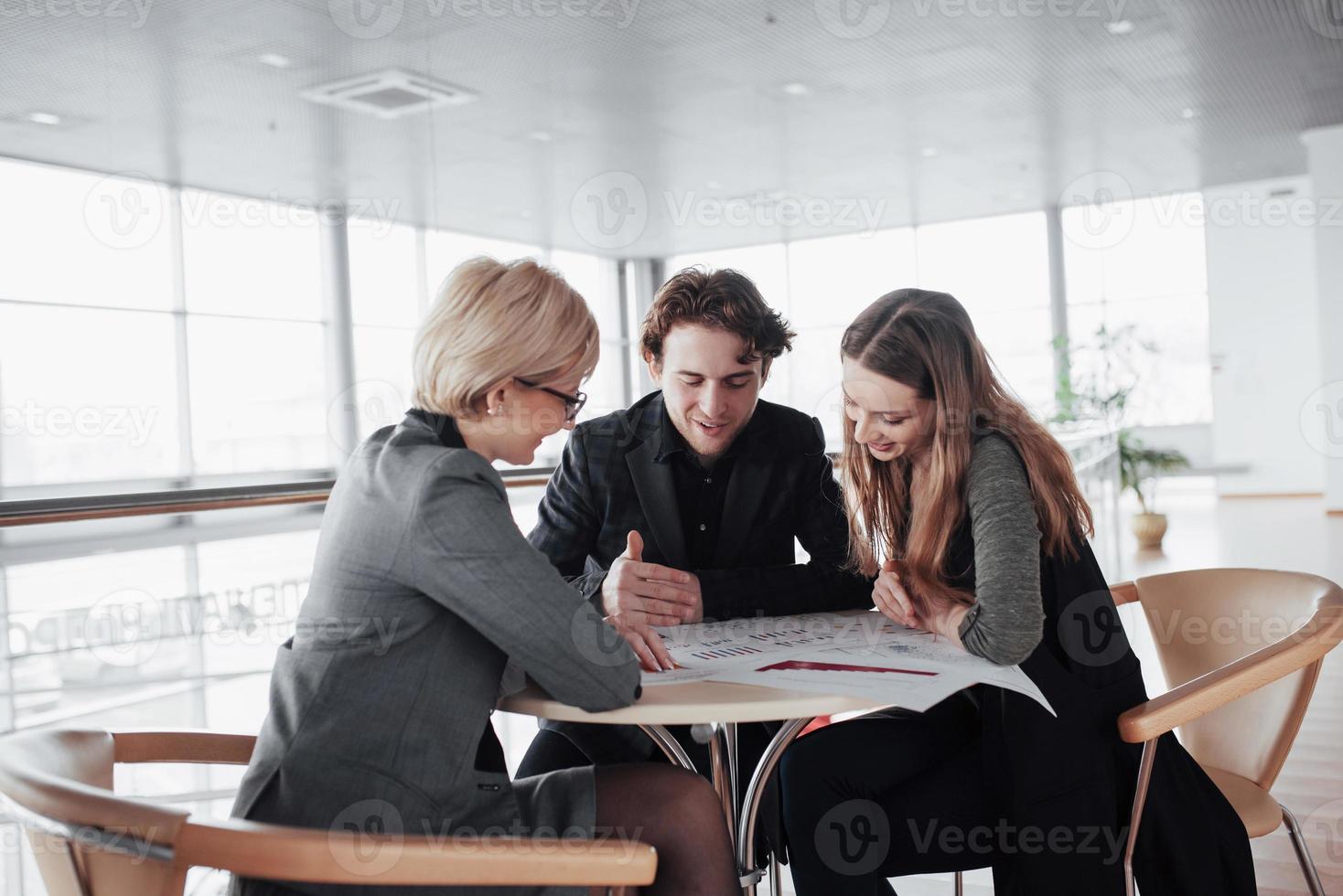 Start up business. Group of young architect at office. Team job photo