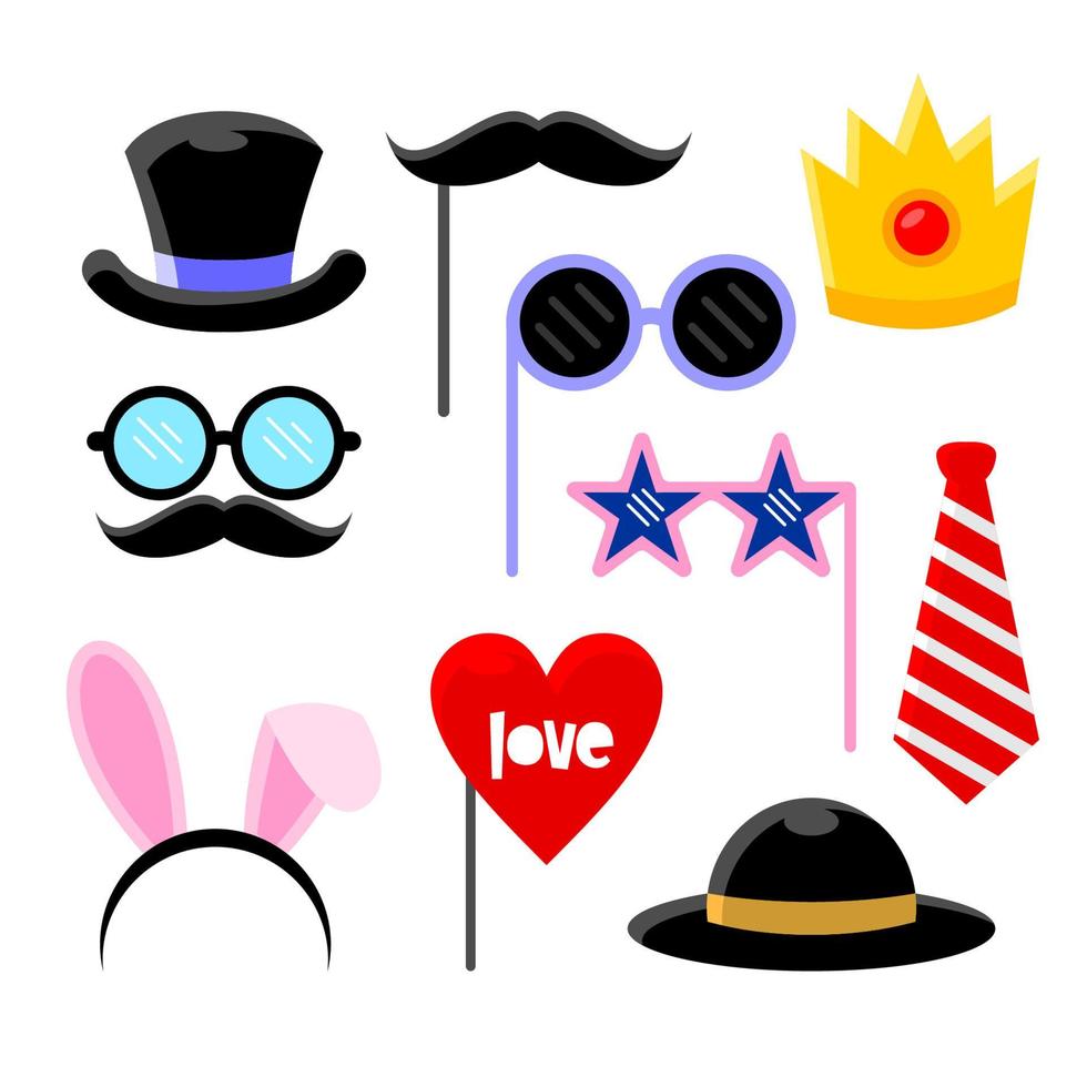 Flat Color Party Element Set vector