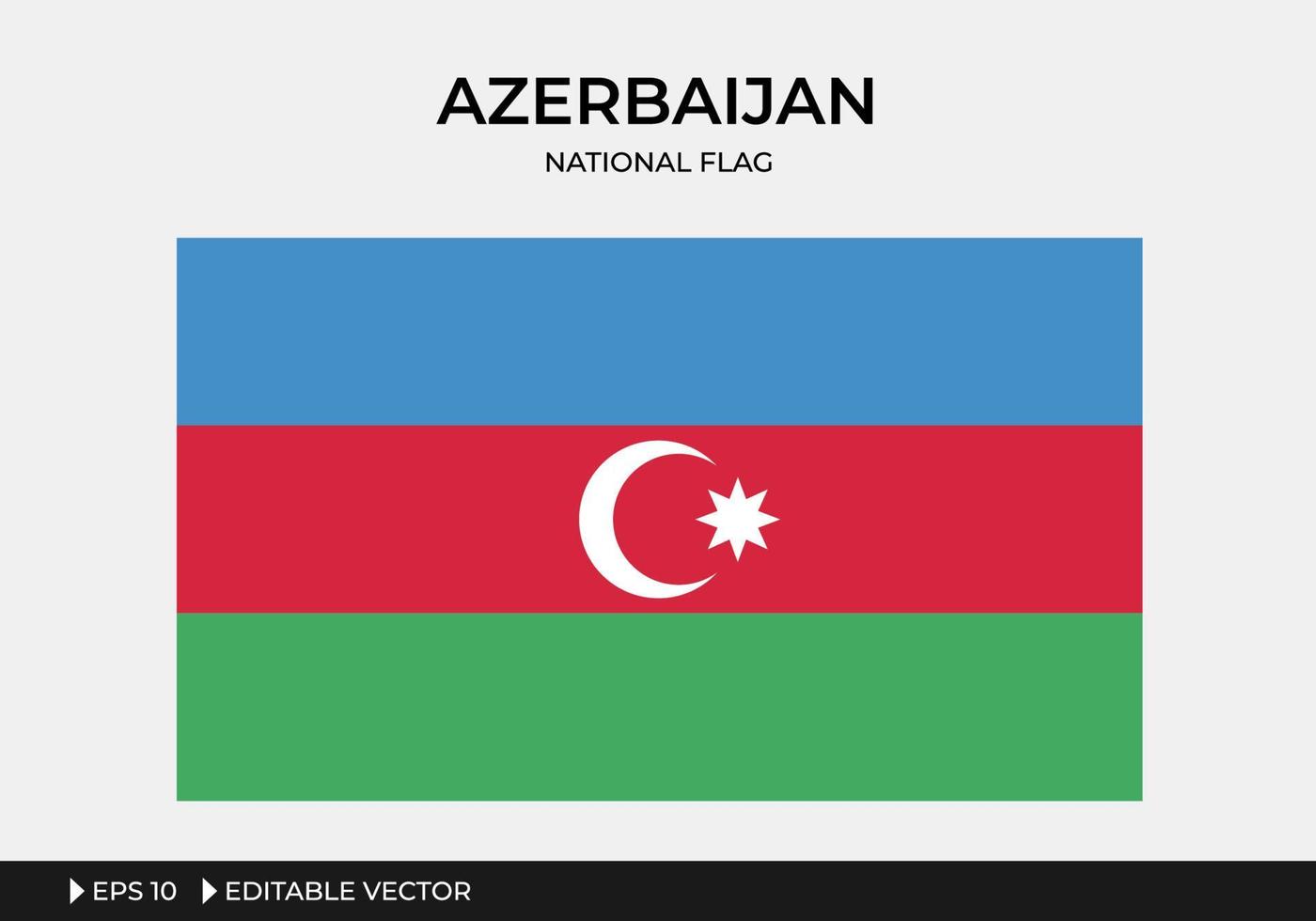 ilustración de la bandera nacional de azerbaiyán vector