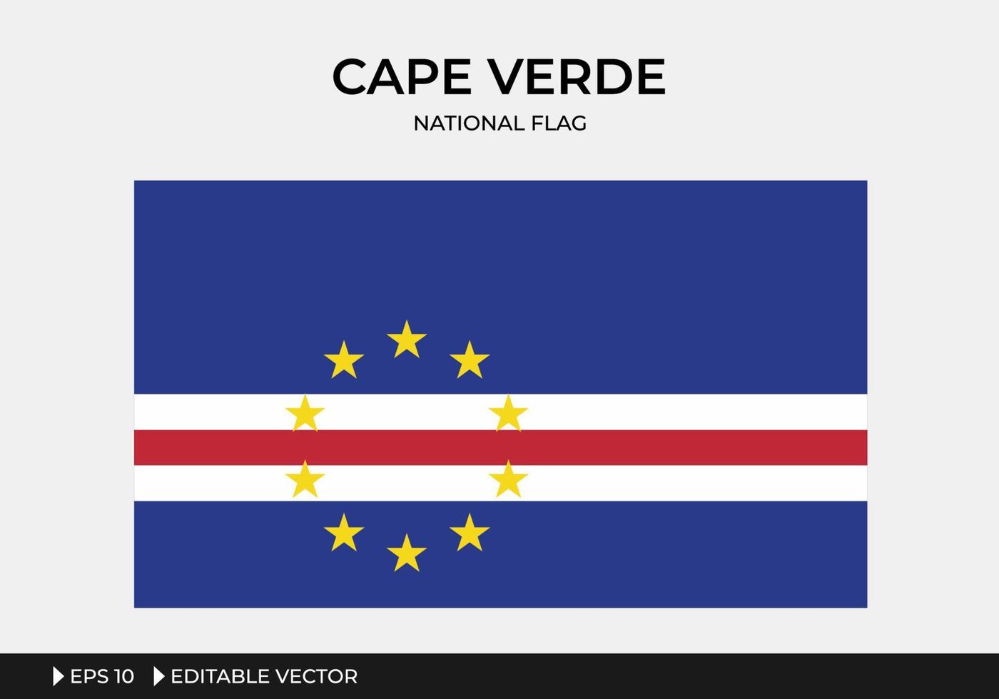 ilustración de la bandera nacional de cabo verde vector