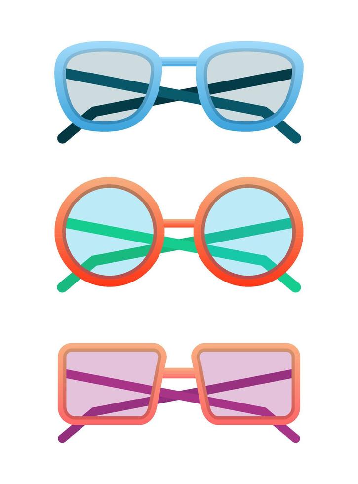 conjunto de gafas de sol de vector colorido