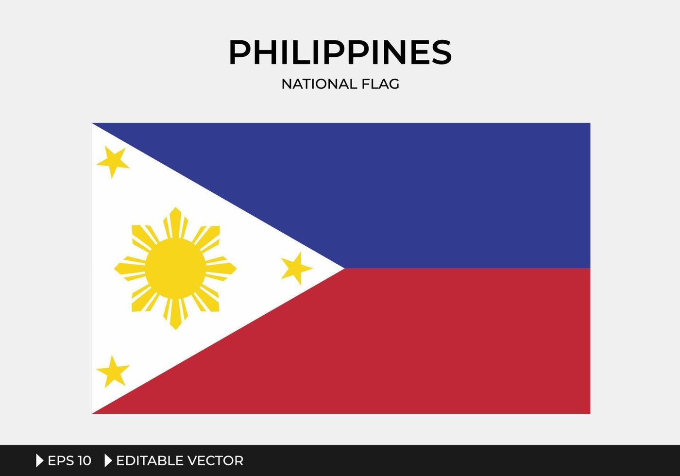 ilustración de la bandera nacional de filipinas vector