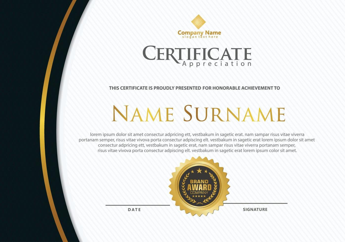 Modern certificate template vector