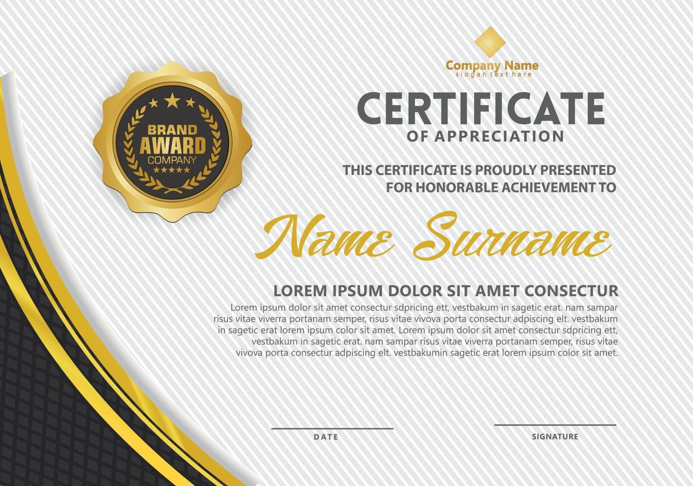 Modern certificate template vector