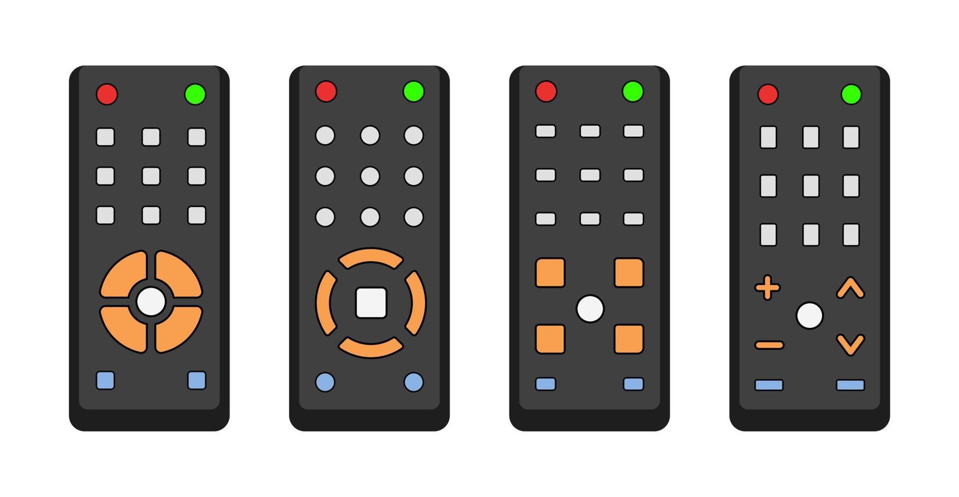 Television or Tv remote controller set graphic vector