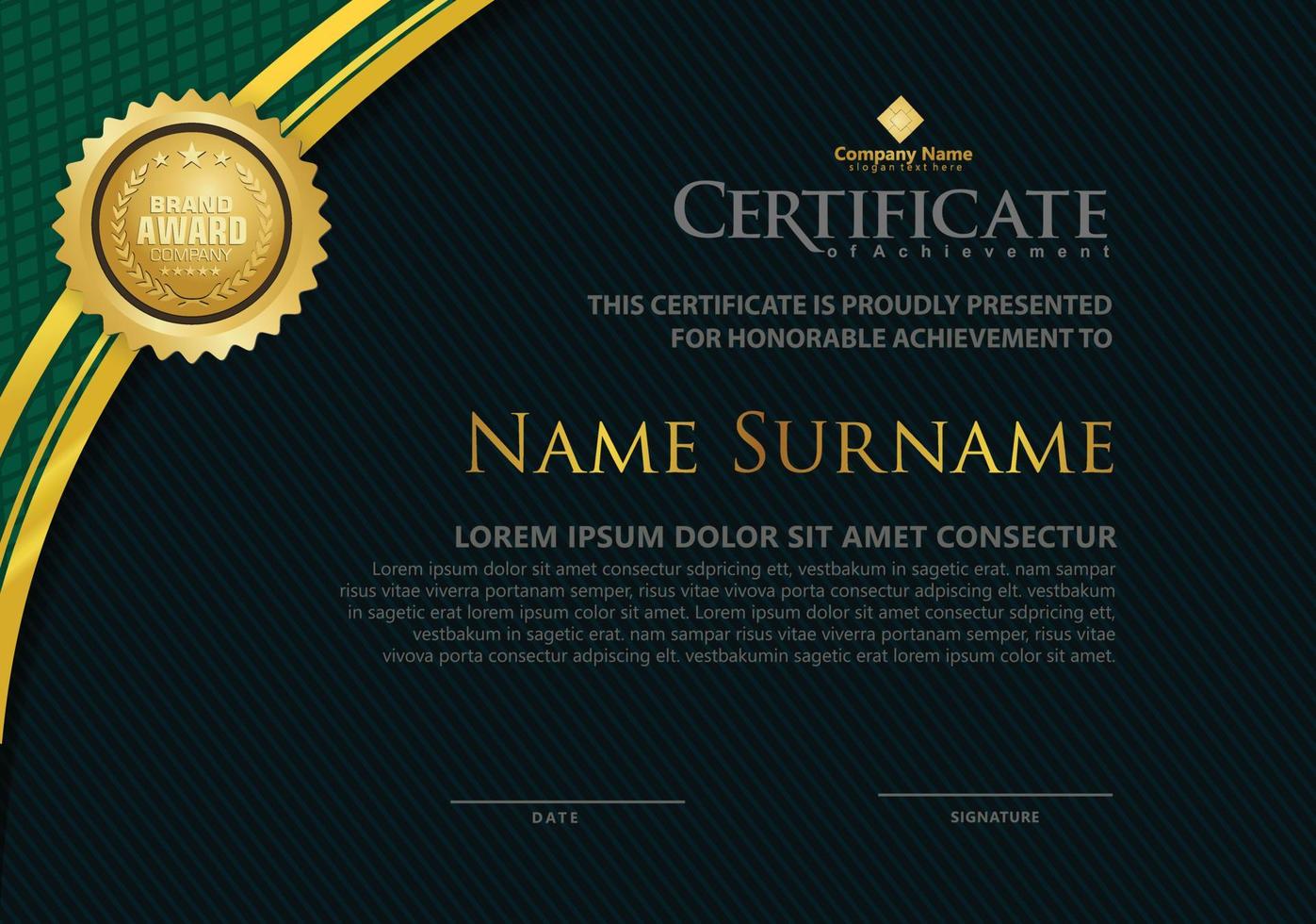 Modern certificate template vector