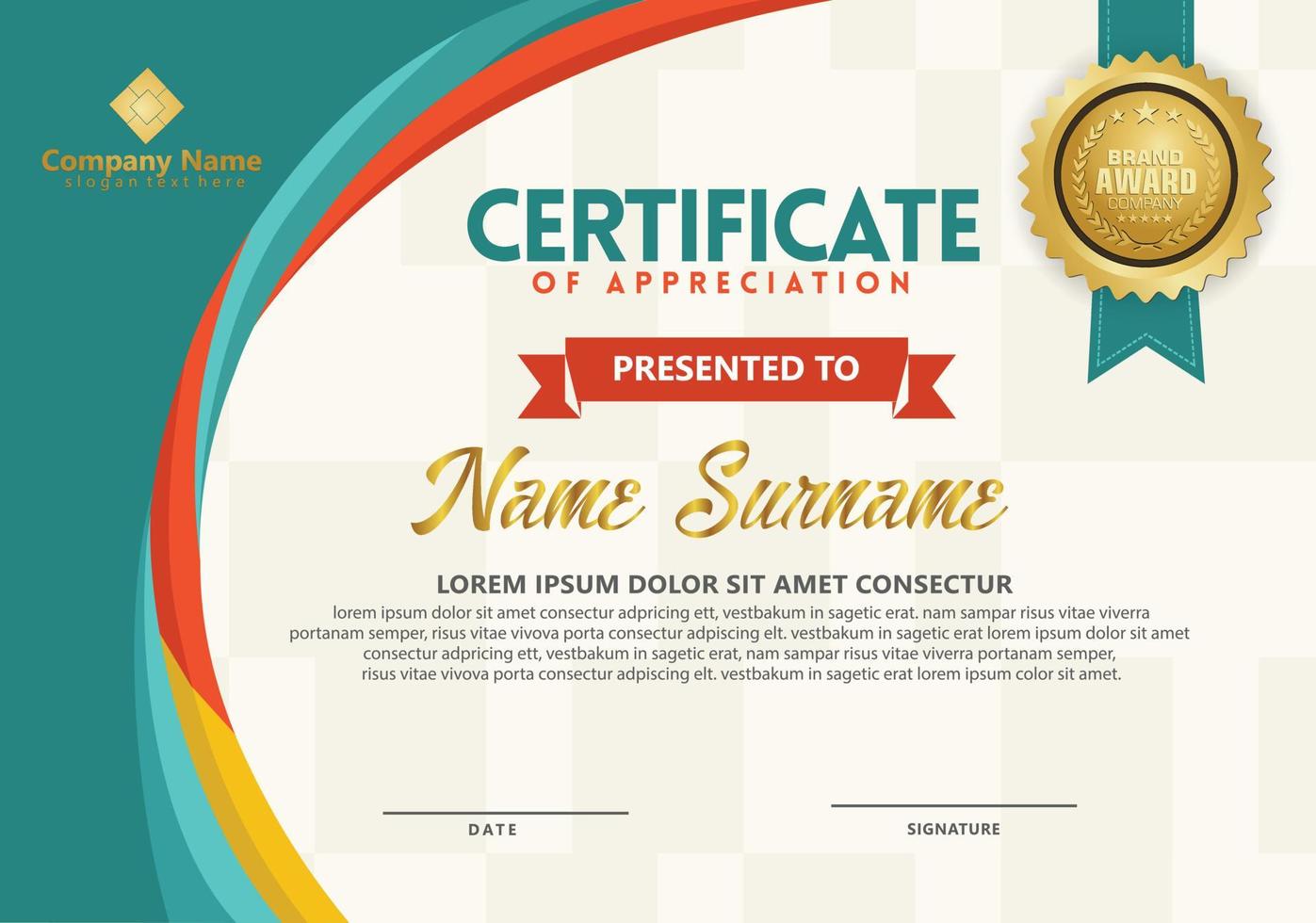 Modern certificate template vector