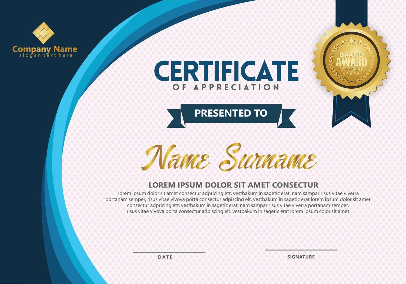 Modern certificate template vector