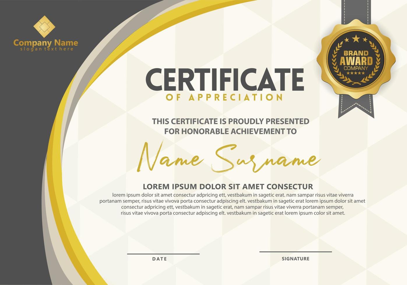 Modern certificate template vector