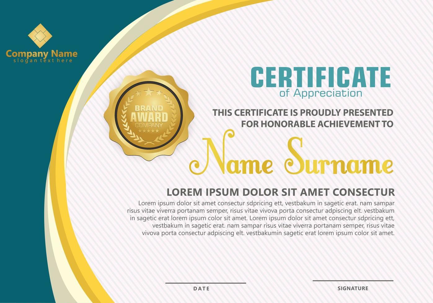 Modern certificate template vector