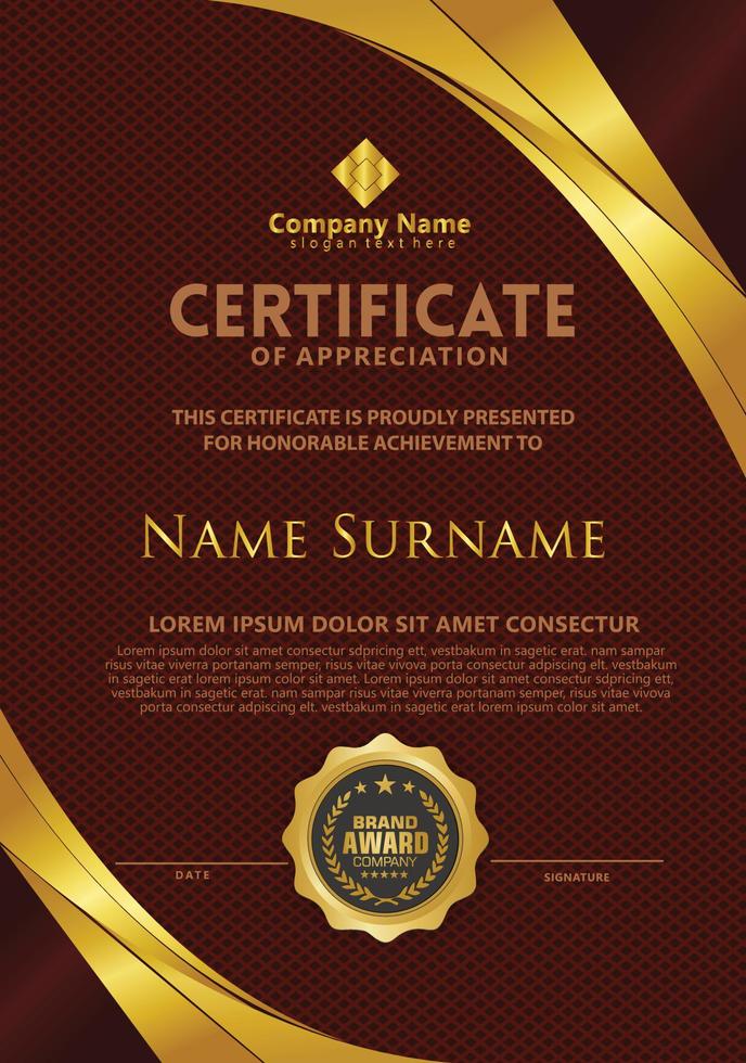 Vertical modern certificate template vector