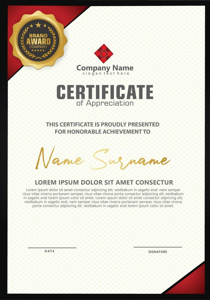 Vertical modern certificate template vector