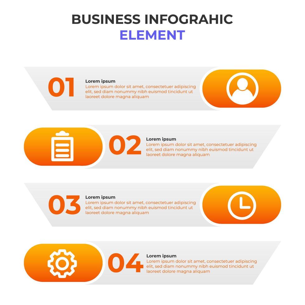 four steps gradient business infographic element. infographic template. vector