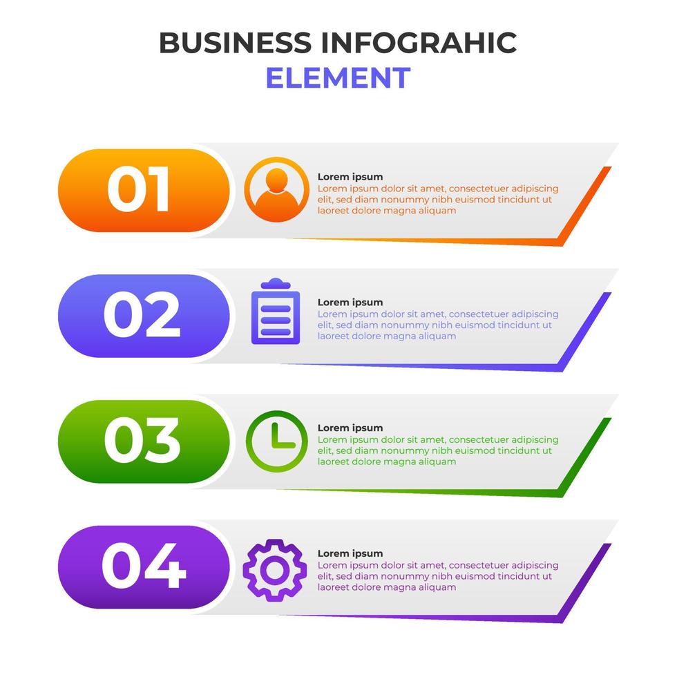 four steps gradient business infographic element. infographic template. vector