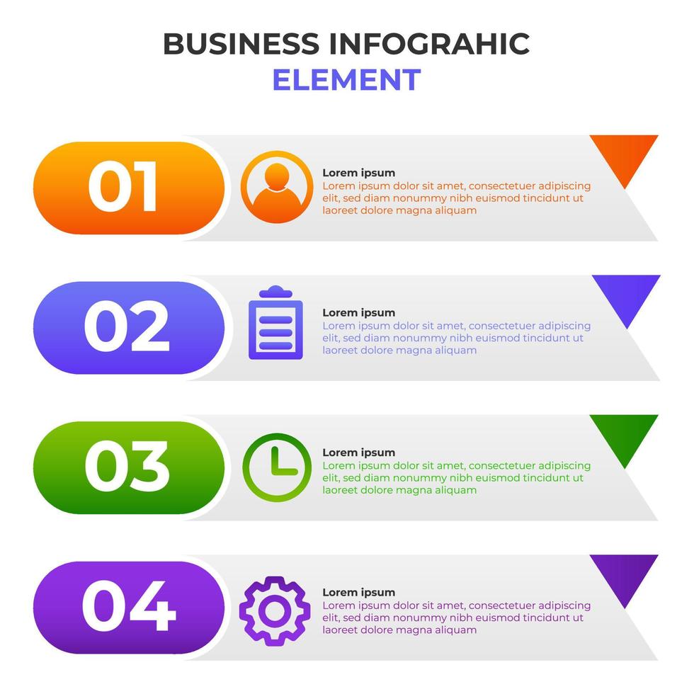 four steps gradient business infographic element. infographic template. vector