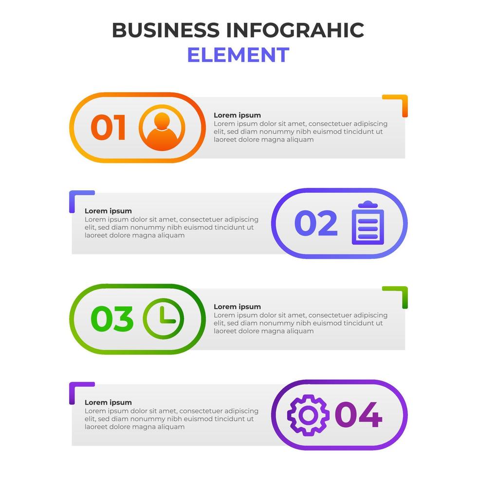 four steps gradient infographic element with business icon. infographic template. vector