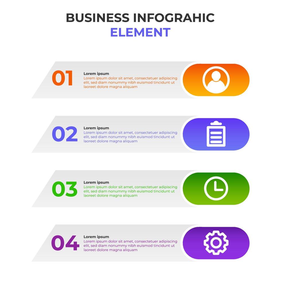 four steps gradient business infographic element. infographic template. vector