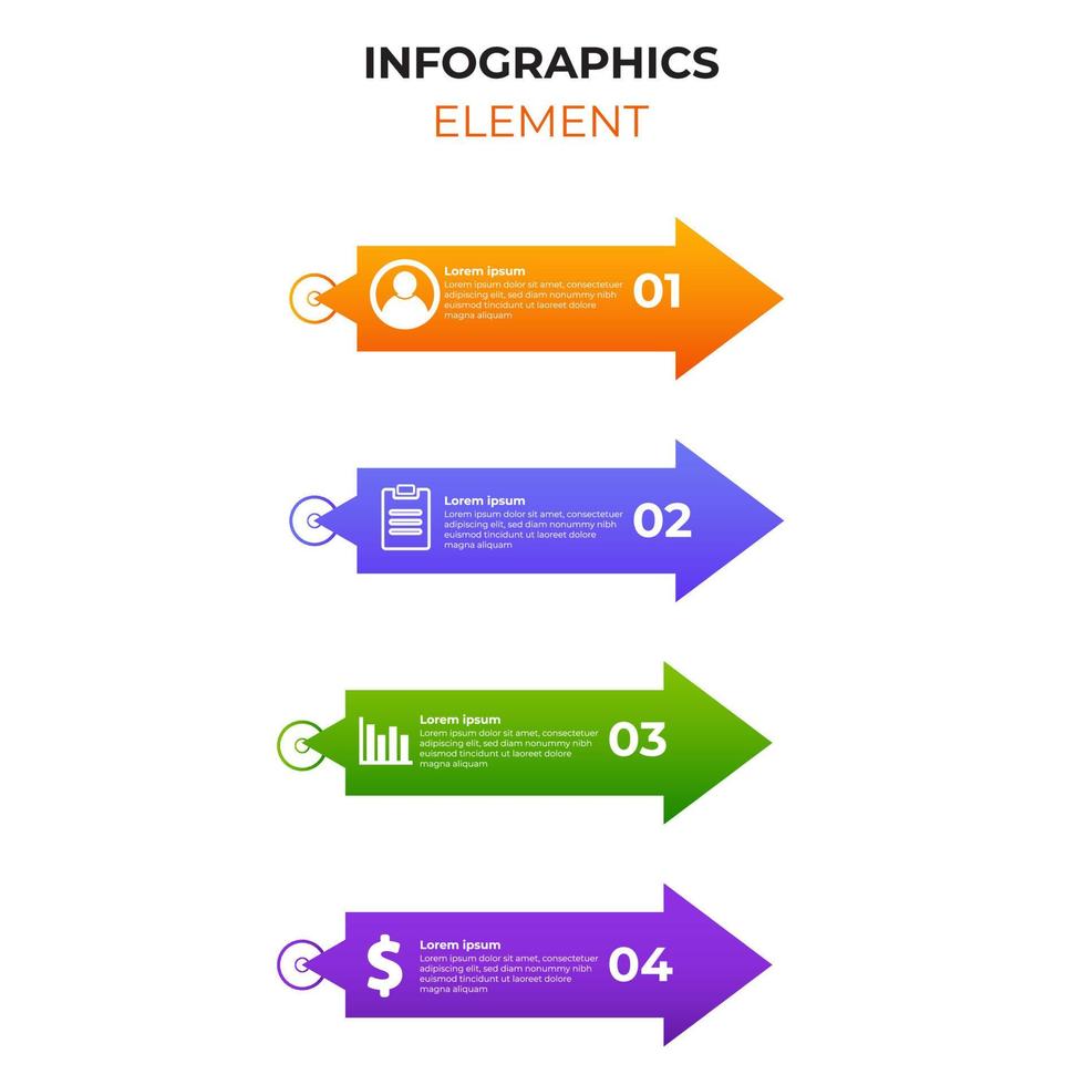 four steps gradient infographic element with business icon. infographic template vector