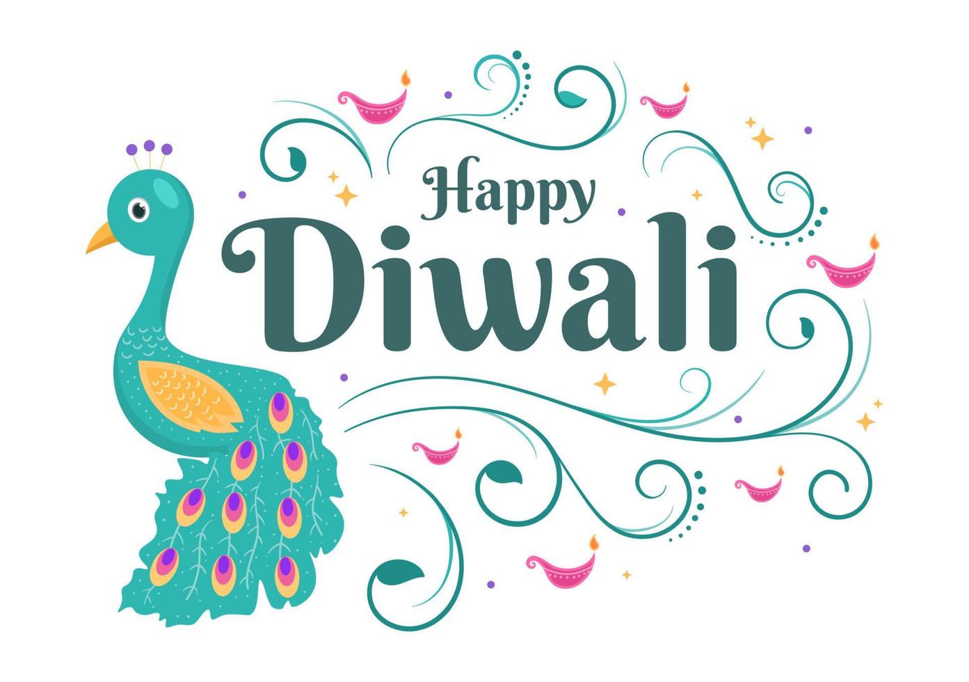 Ilustración de vector de fondo indio celebrando el día de diwali