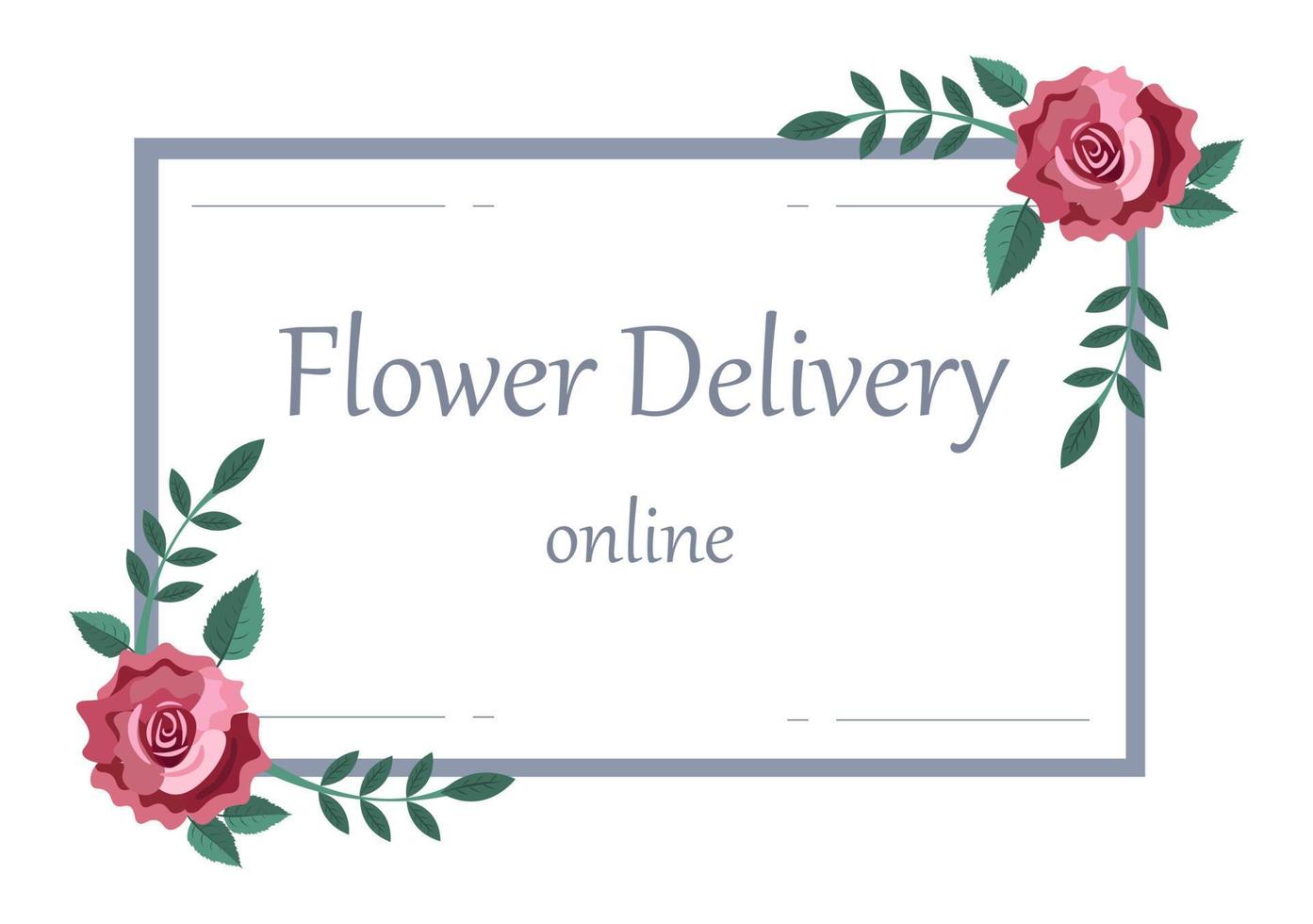 Flower Delivery Service Online Business with Courier Holding a Flowers Order Bouquet Using Trucks, Cars or Motorbikes. Background Vector Illustration