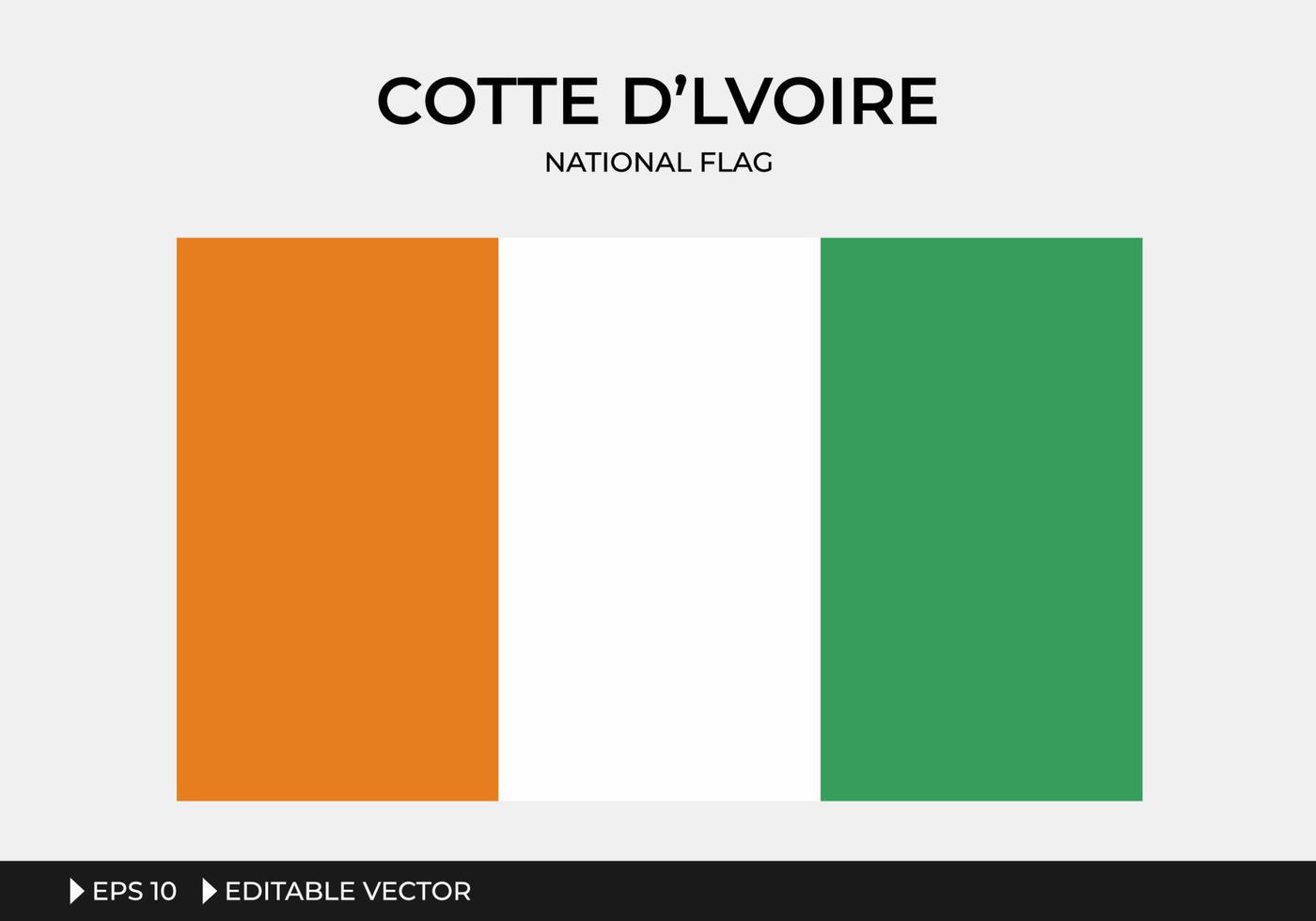 Ilustración de la bandera nacional de cotte d'lvoire vector