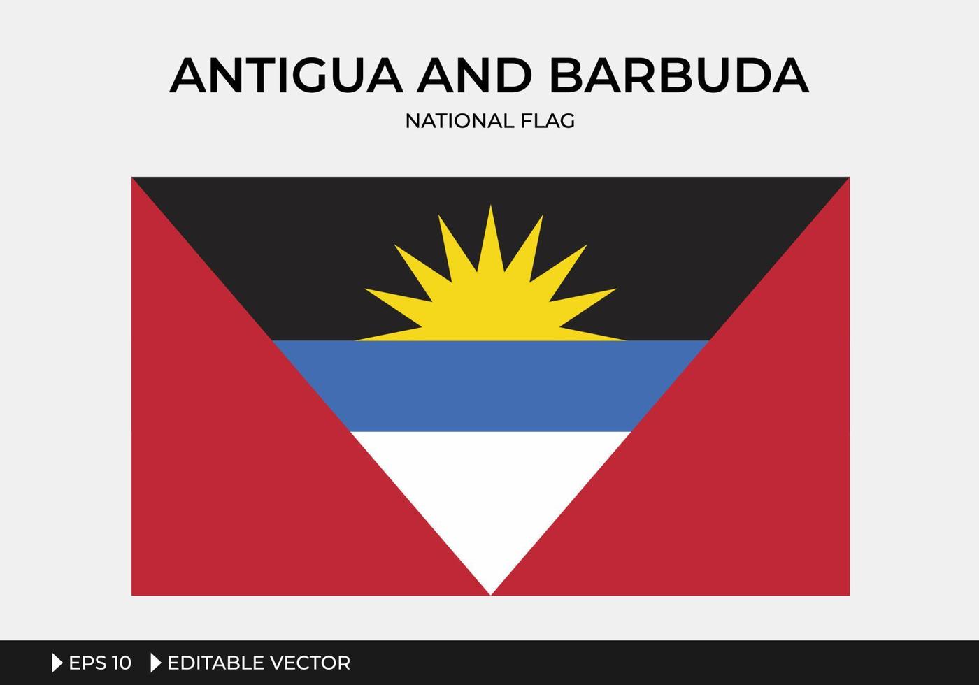 ilustración de la bandera nacional de antigua y barbuda vector