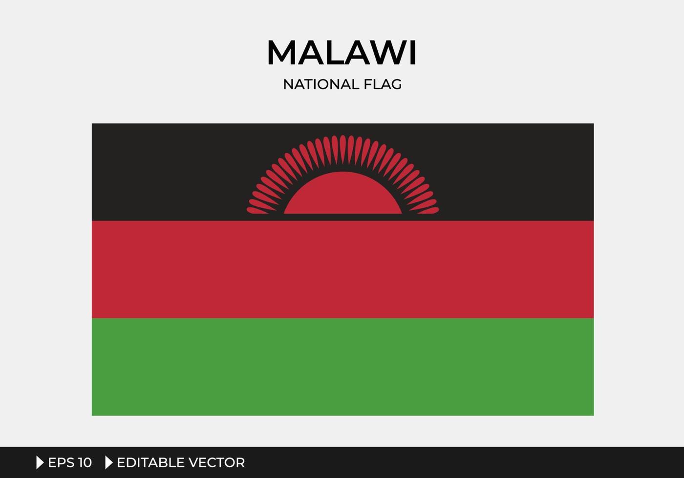 ilustración de la bandera nacional de malawi vector