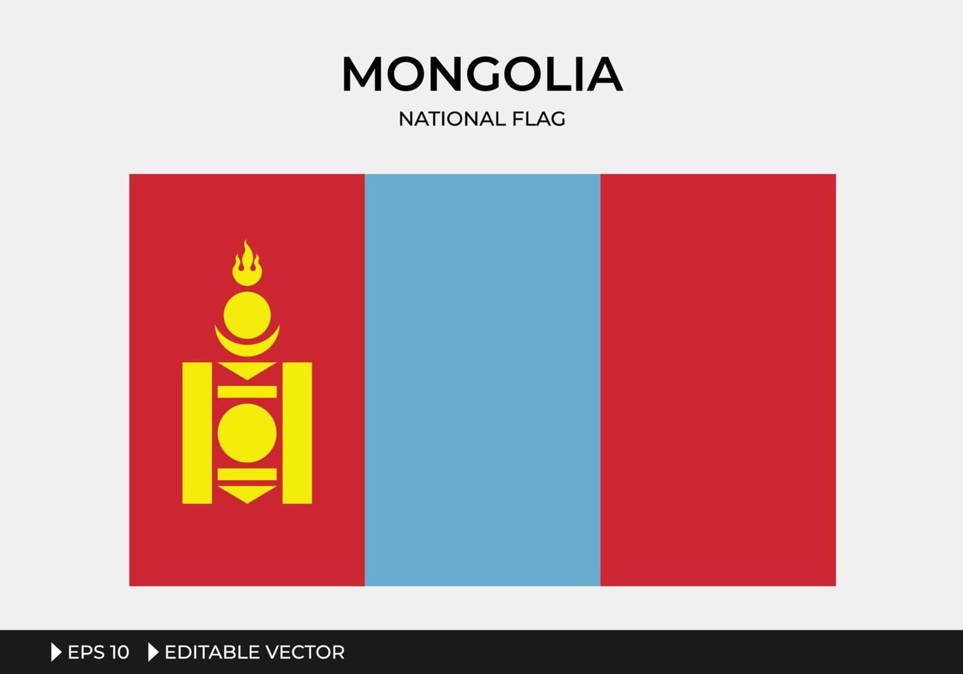 ilustración de la bandera nacional de mongolia vector