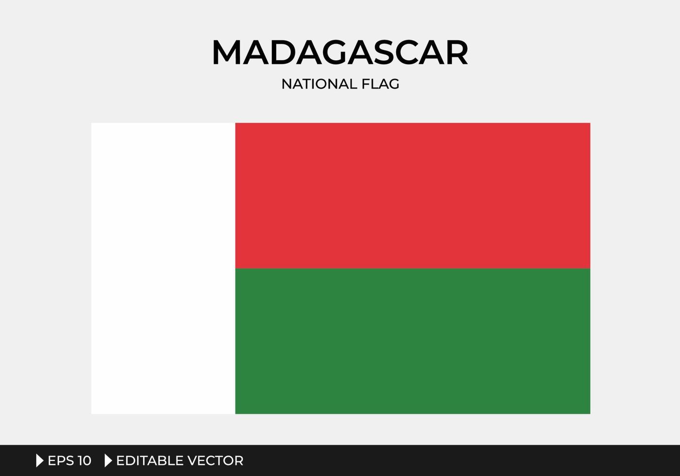 ilustración de la bandera nacional de madagascar vector