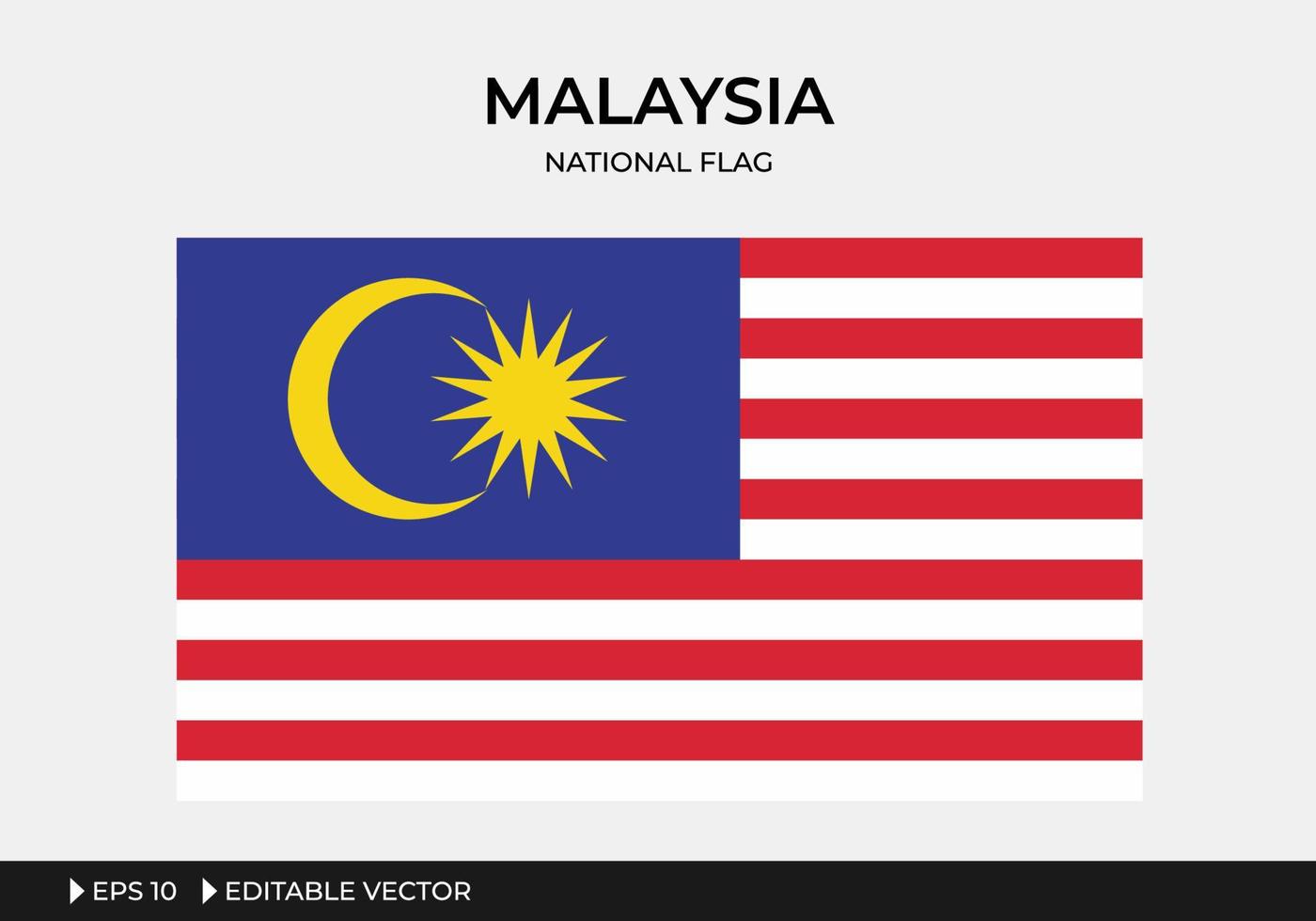 ilustración de la bandera nacional de malasia vector