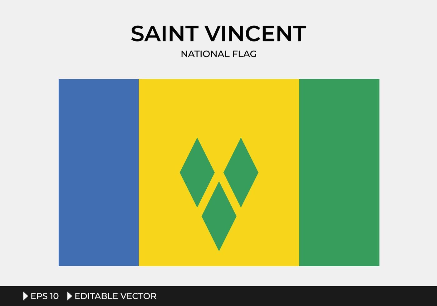 Illustration of Saint Vincent National Flag vector