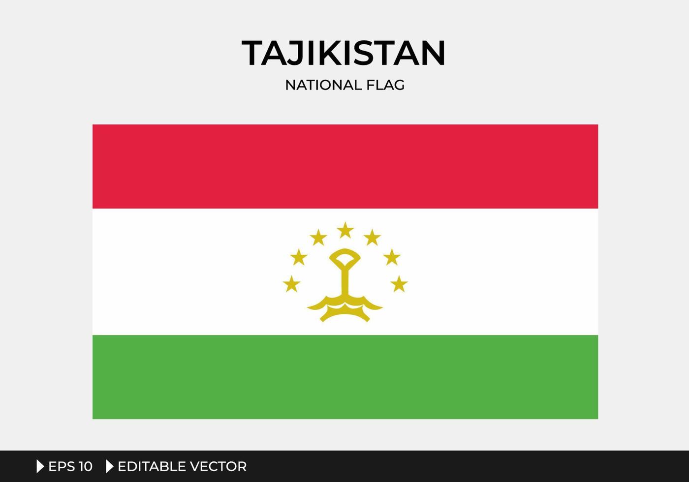 Ilustración de la bandera nacional de Tayikistán vector
