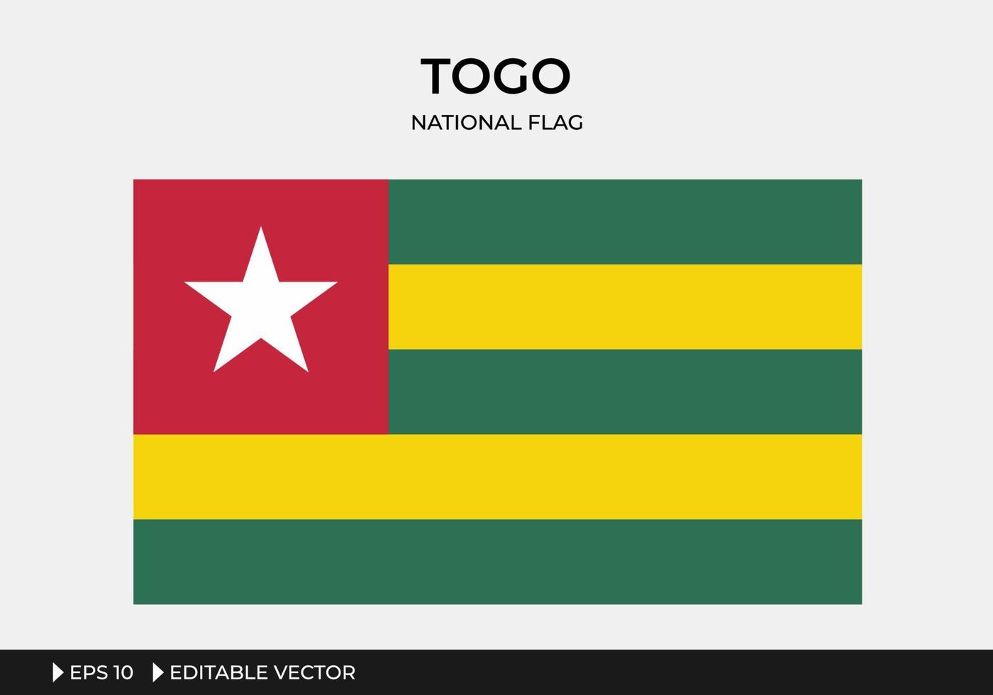 ilustración de la bandera nacional de togo vector