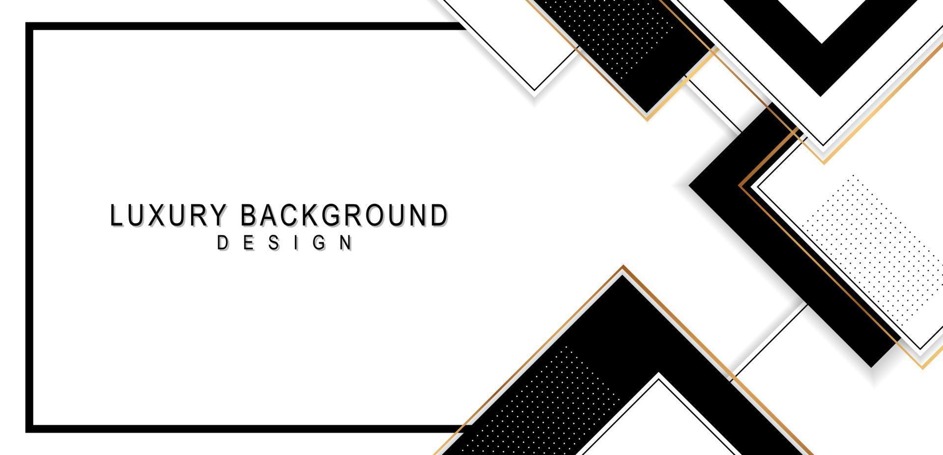 luxury black gold and white rectangle geometric design background vector