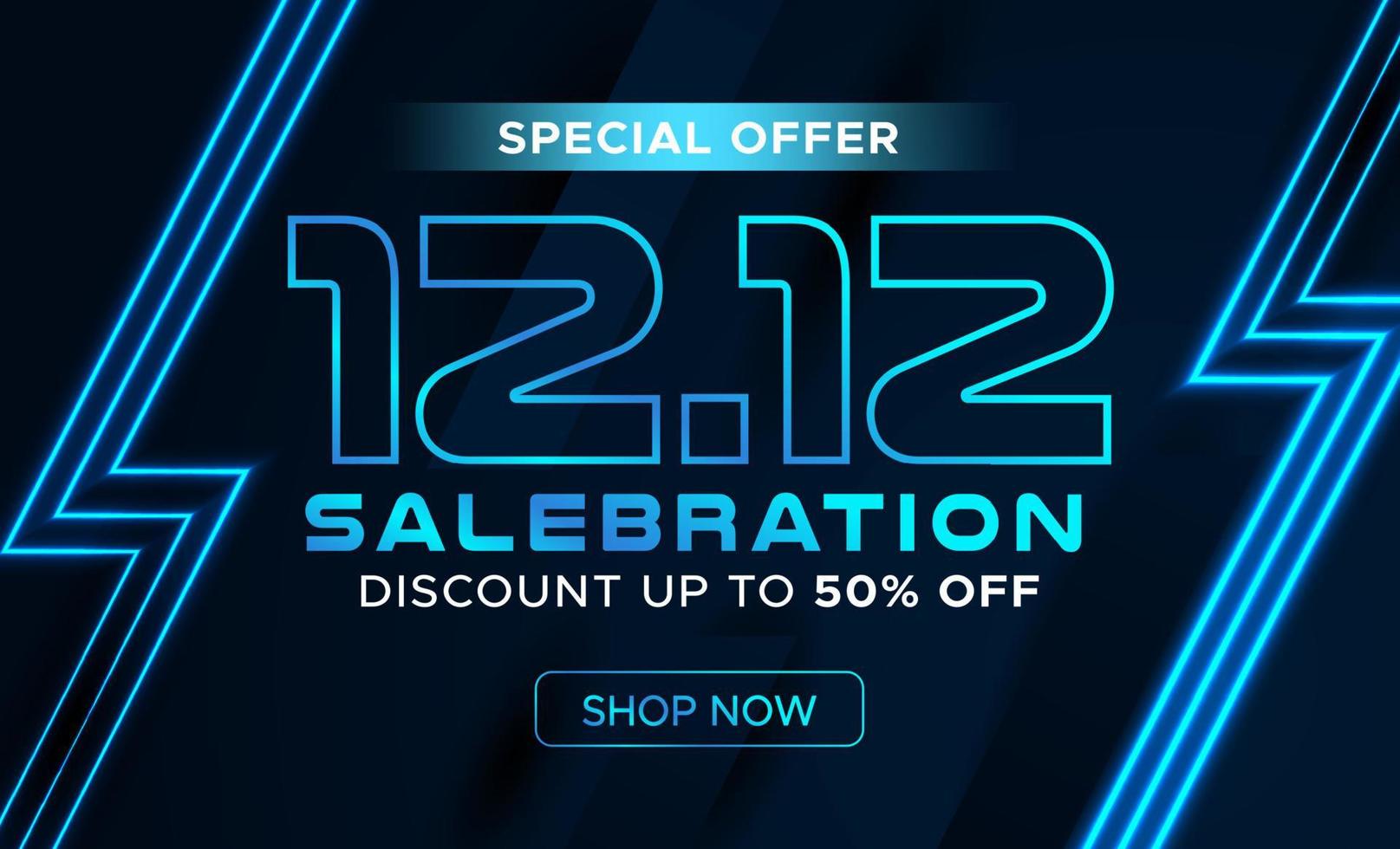 Cyber online 12 12 salebration banner template, sale banner for promotion vector