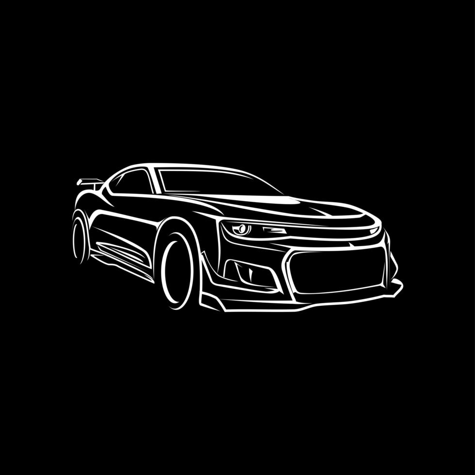 sports car line art vector