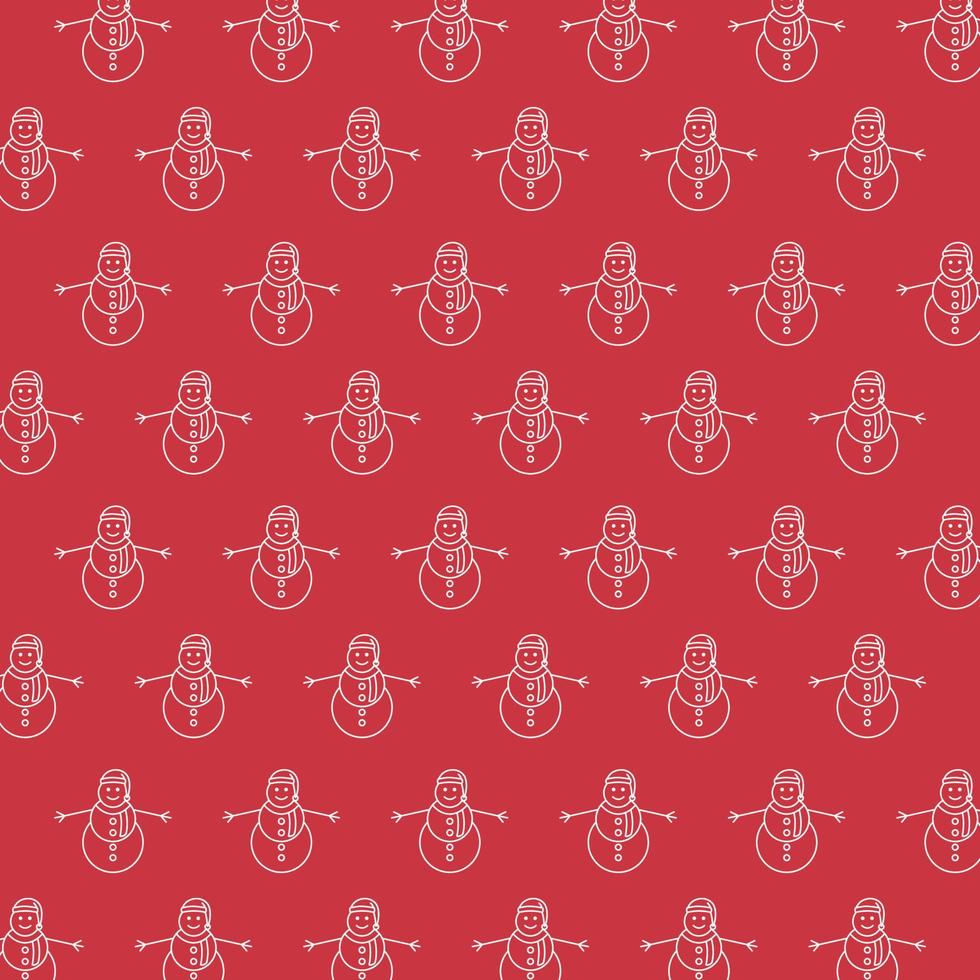 Vector background of a snowman in red color
