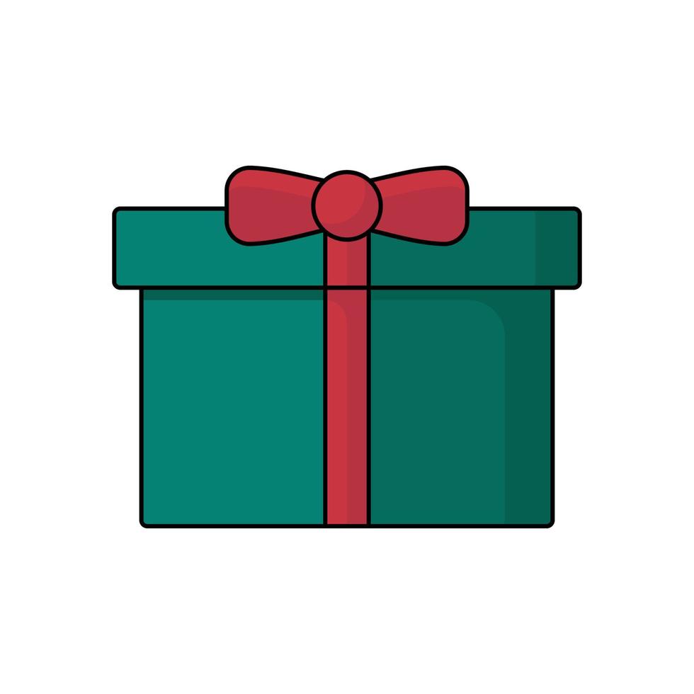 Vector illustration of a gift in green color 2