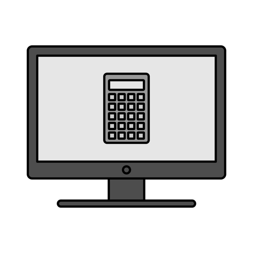 Vector of illustration of computer monitor for counting number