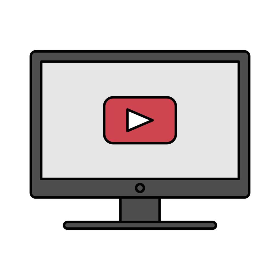 vector de ilustración de monitor de computadora para transmisión de video