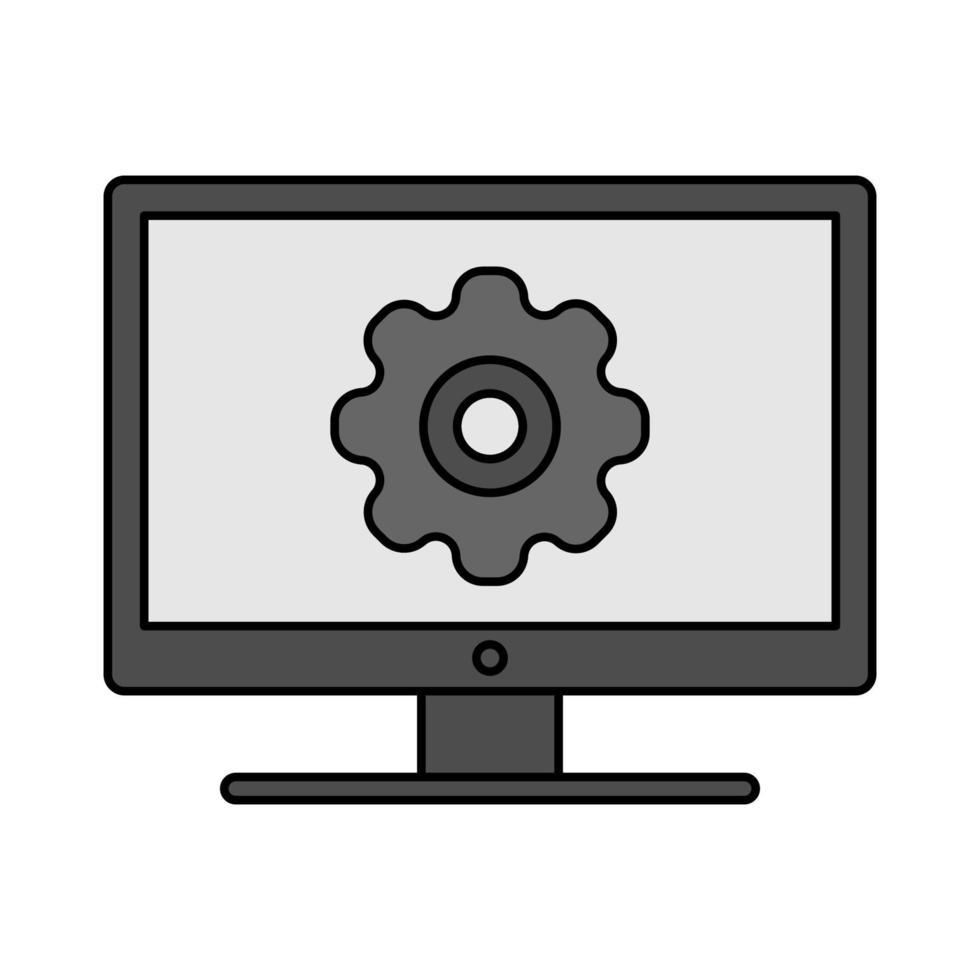 vector de ilustración de monitor de computadora para configurar herramientas