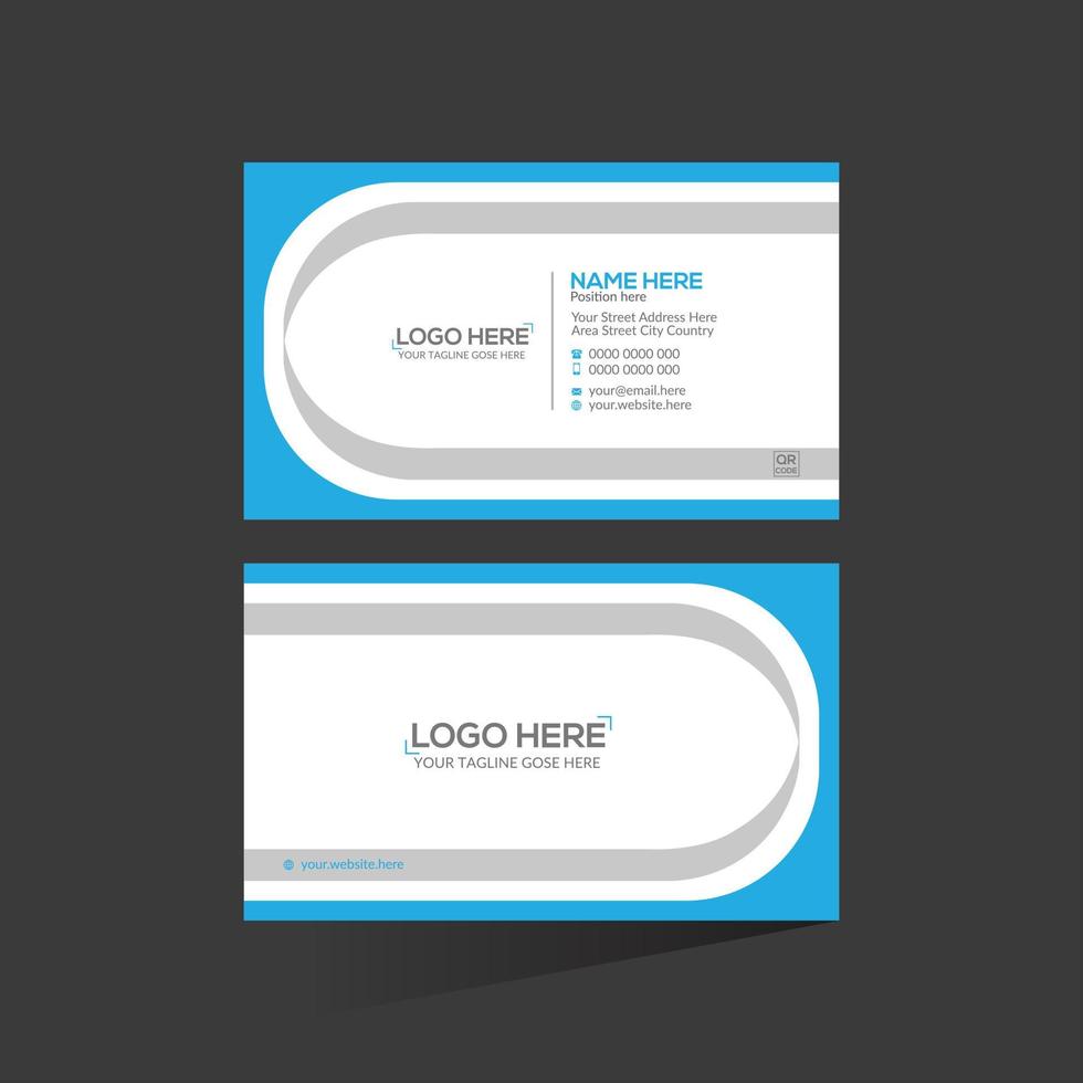cyan colored stylish business card vector