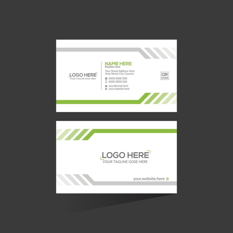 green colored stylish business card vector