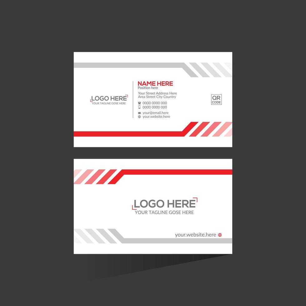 red colored stylish business card vector