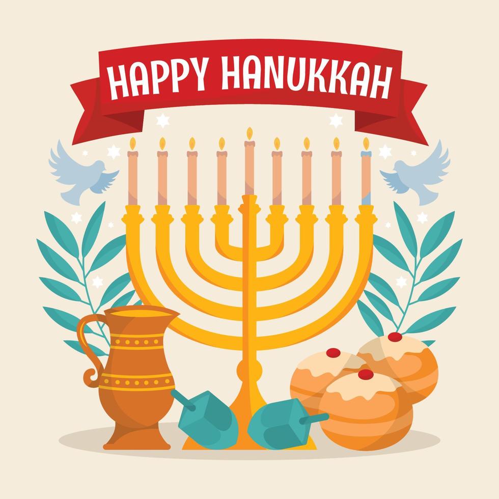 feliz concepto de festival de hanukkah vector