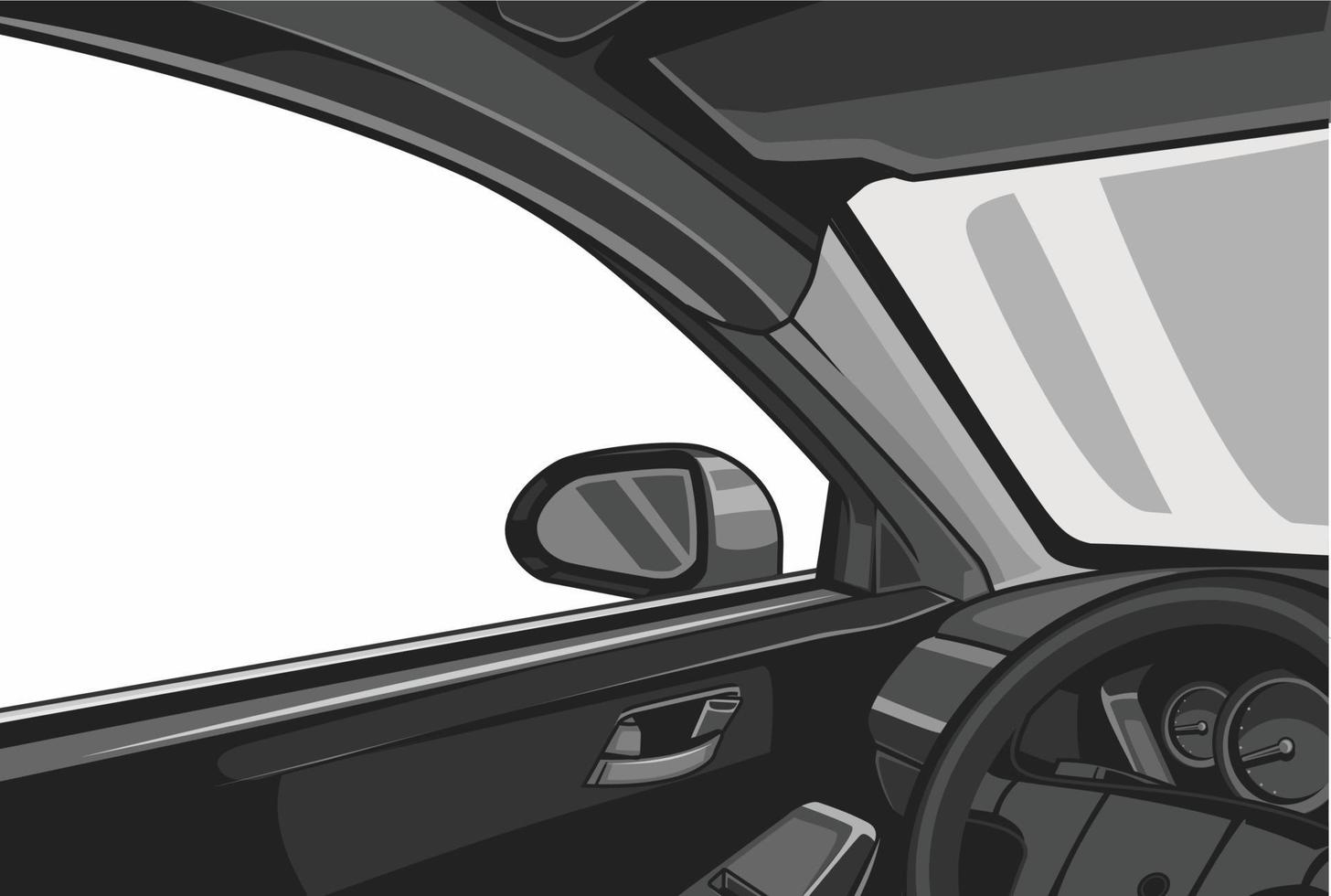 Ilustración del interior del coche, esta ilustración es perfecta para serigrafía y pegatinas. vector