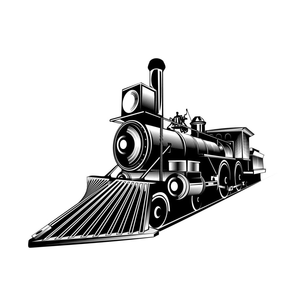 old train vintage gold color vector