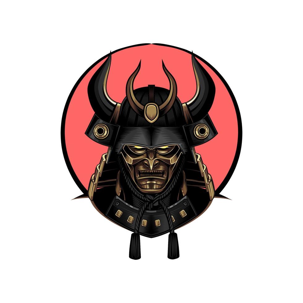 Samurai Warrior Helmet japan vector